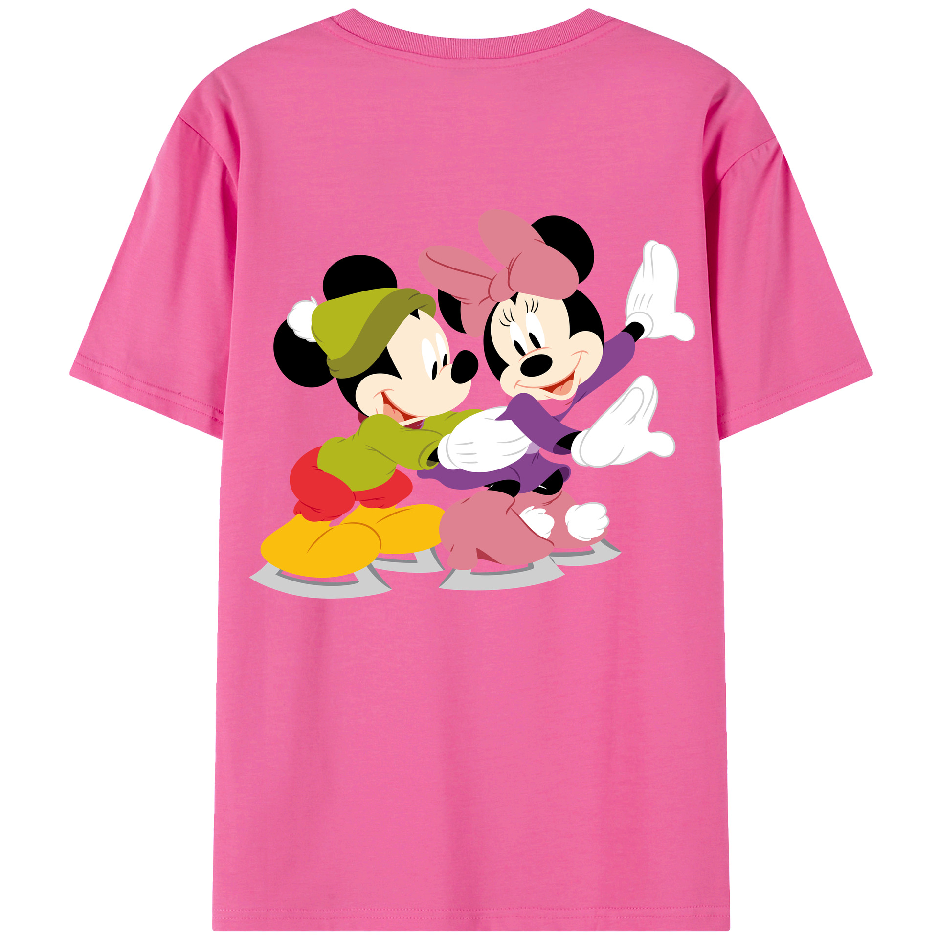 （画像用） ミッキーマウス Mickey Mouse レディース半袖Tシャツ(バックプリント)